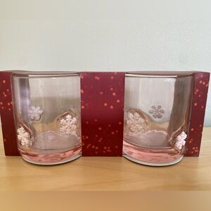 Christmas Pink Snowflake DOF Glasses Set of 2